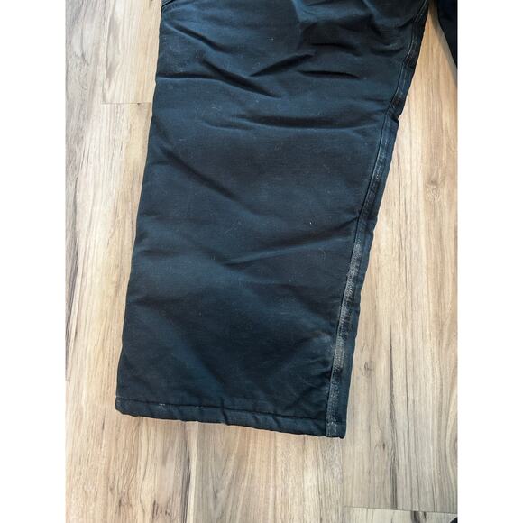 VTG CARHARTT R03 BLK Men’s 48 x 30 Quilted Lined Double Knee Front Bib Overalls - Picture 6 of 9